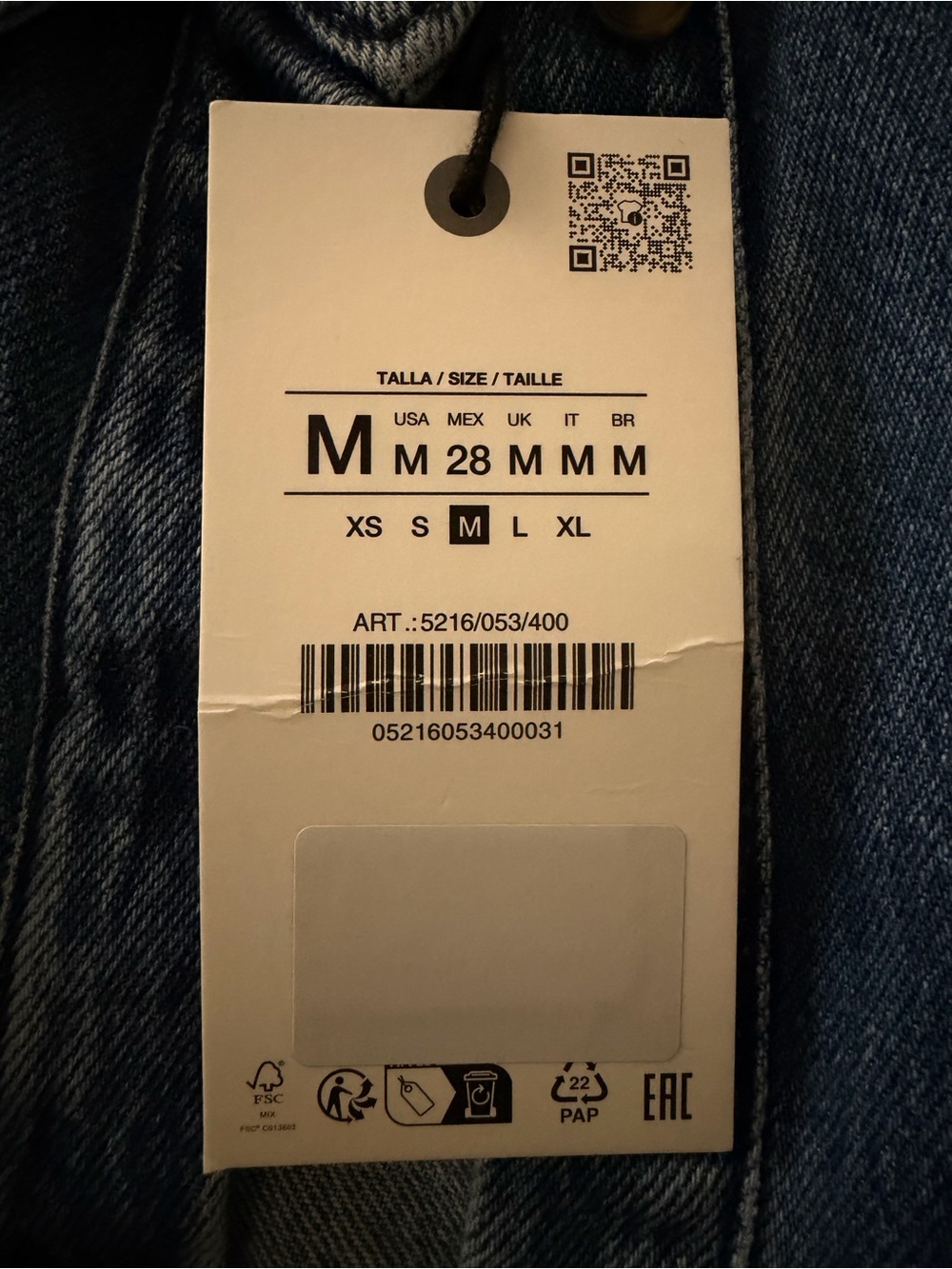 Zara Blue Puff-Sleeve Denim Jacket - Picture 2 of 6